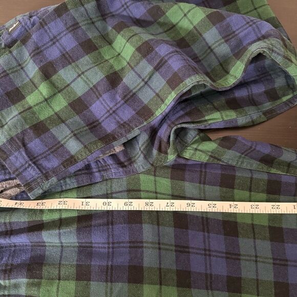 Eddie Bauer Pajama Lounge Pants Mens Size M Green Plaid Flannel Elastic Waist - Picture 12 of 12